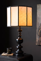 Black Contrast Linen Lampshade