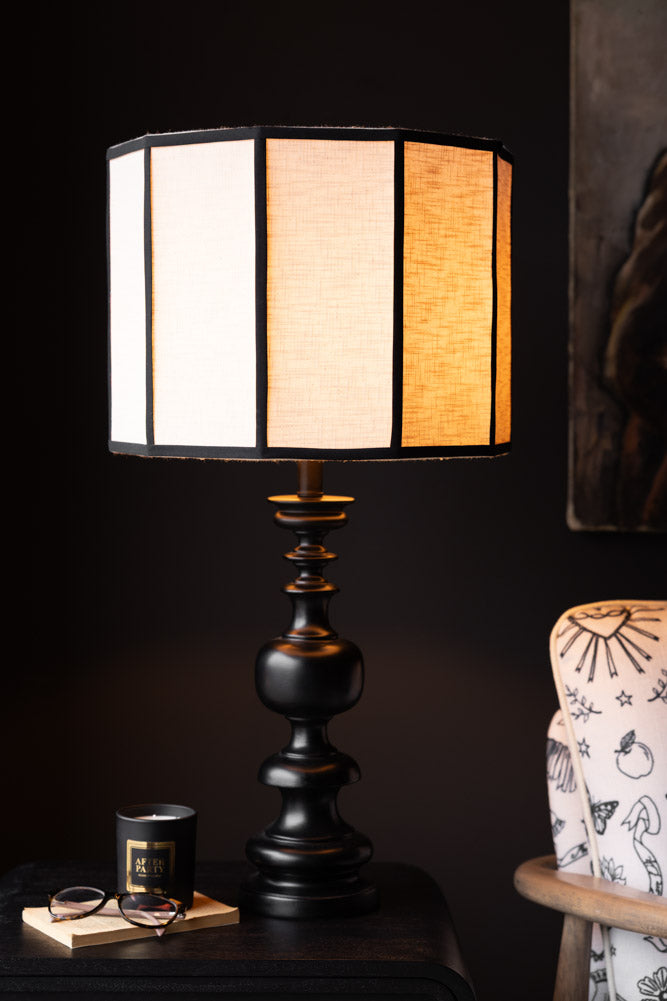 Black Contrast Linen Lampshade