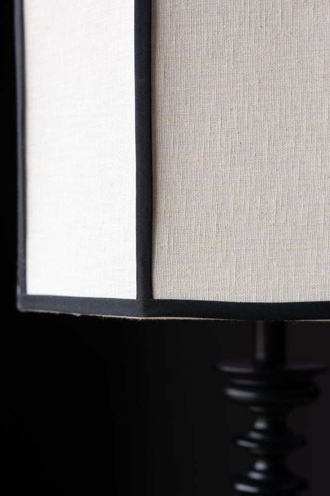 Black Contrast Linen Lampshade