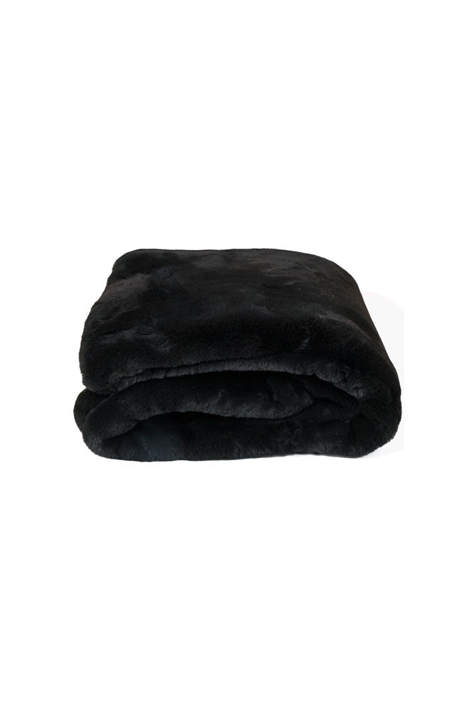 Black Faux Fur Throw