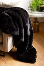 Black Faux Fur Throw