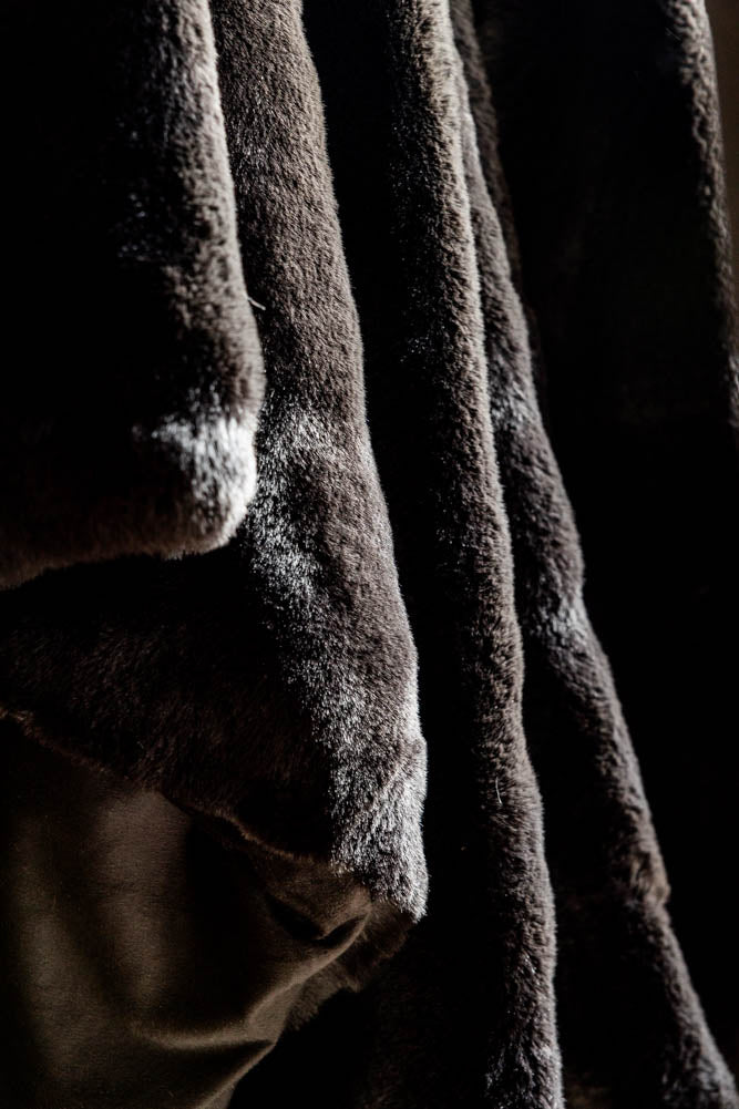 Black Faux Fur Throw