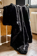 Black Faux Fur Throw
