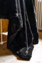 Black Faux Fur Throw