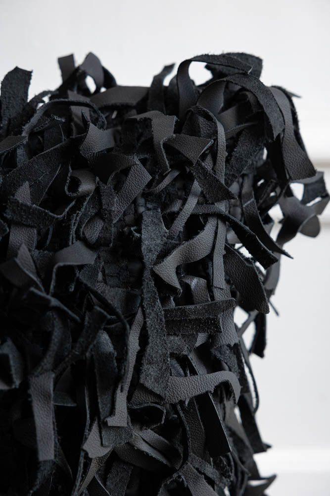 Black Leather Cushion Cover