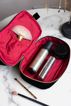 Black Milagro Heart Velvet Wash Bag