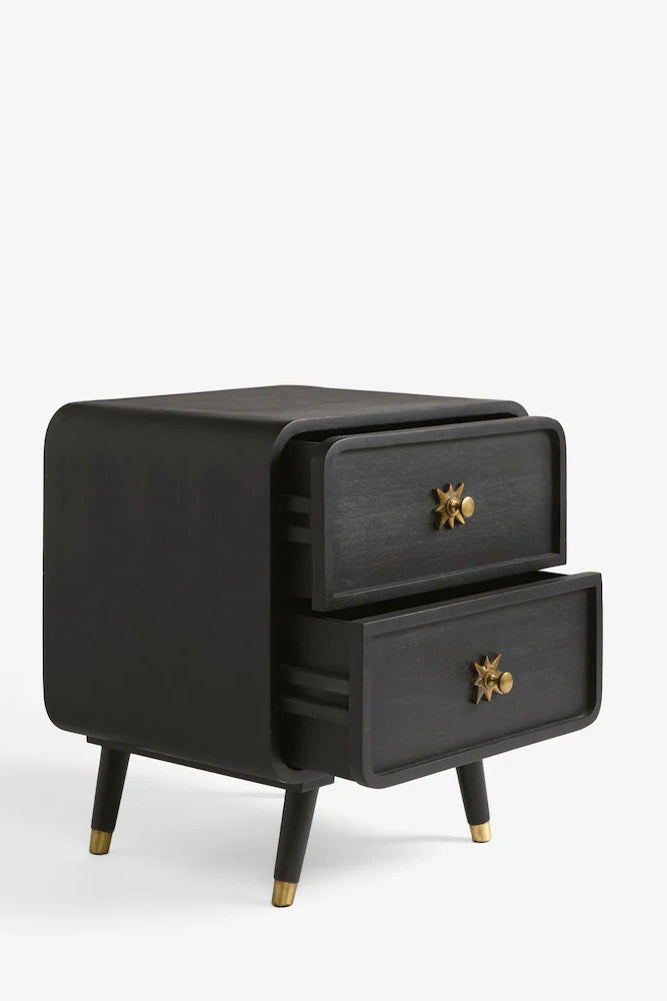 Set Of 2 Black Ringo Bedside Tables
