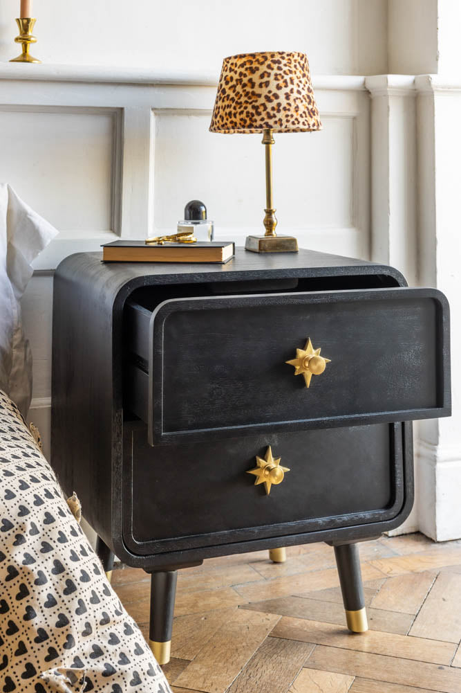 Set Of 2 Black Ringo Bedside Tables