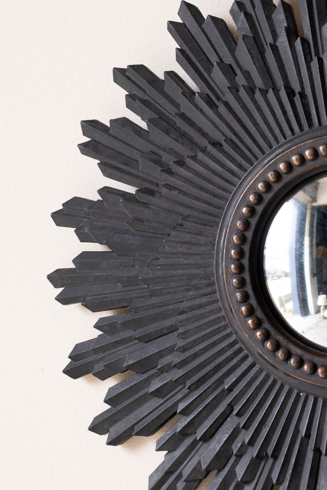 Black Starburst Traditional Convex Mirror