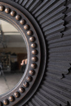 Black Starburst Traditional Convex Mirror