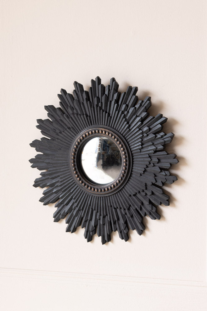 Black Starburst Traditional Convex Mirror