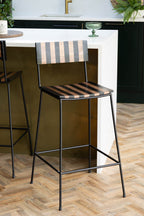 Black Stripe Wooden Bar Stool