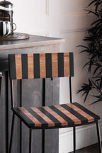 Black Stripe Wooden Bar Stool