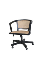 Black Wicker Swivel Desk Chair