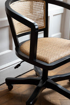 Black Wicker Swivel Desk Chair