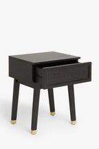 Black Leopard Print Bedside Table