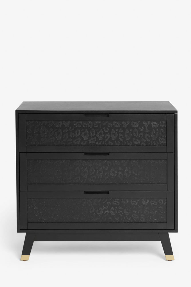 Black Leopard Print Chest Of Drawers
