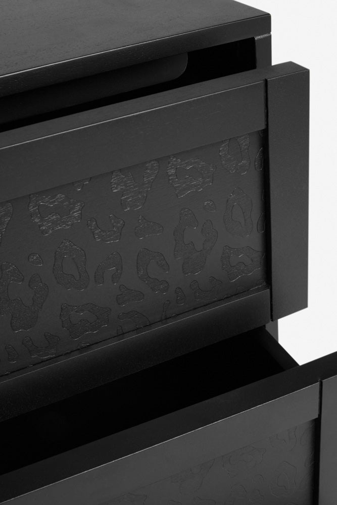 Black Leopard Print Chest Of Drawers