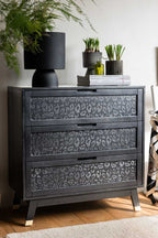 Black Leopard Print Chest Of Drawers