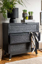 Black Leopard Print Chest Of Drawers