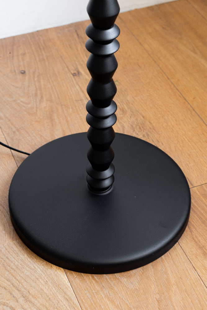 Black Wood Spindle Floor Lamp - Base Only