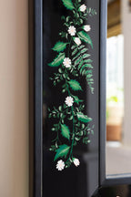 Black & Floral Wooden Framed Mirror