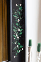 Black & Floral Wooden Framed Mirror