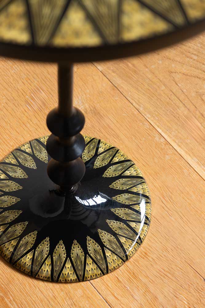 Black & Gold Art Deco Inspired Side Table