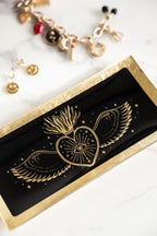 Black & Gold Milagro Heart Trinket Tray