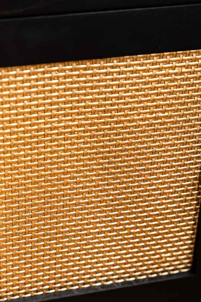 Black & Gold Rattan Bedside Table