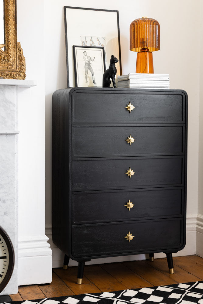 Black & Gold Ringo Chest of Drawers