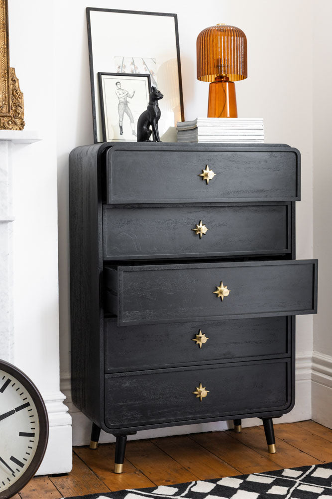 Black & Gold Ringo Chest of Drawers