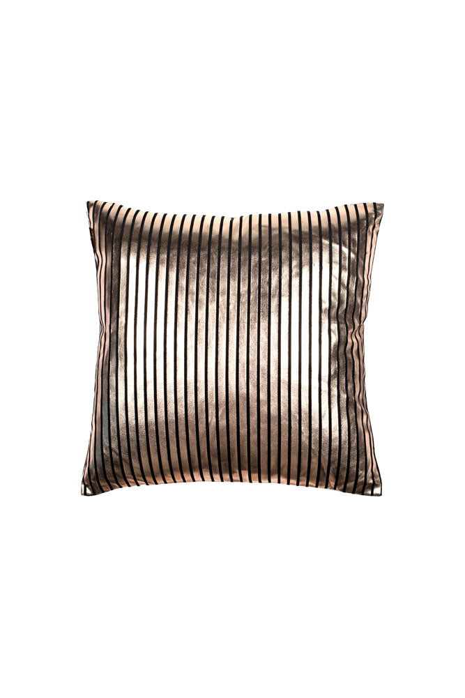 Black & Gold Striped Cushion