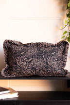 Black & Pink Tiger Cushion With Pretty Scalloped Edge