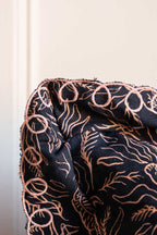 Black & Pink Tiger Cushion With Pretty Scalloped Edge