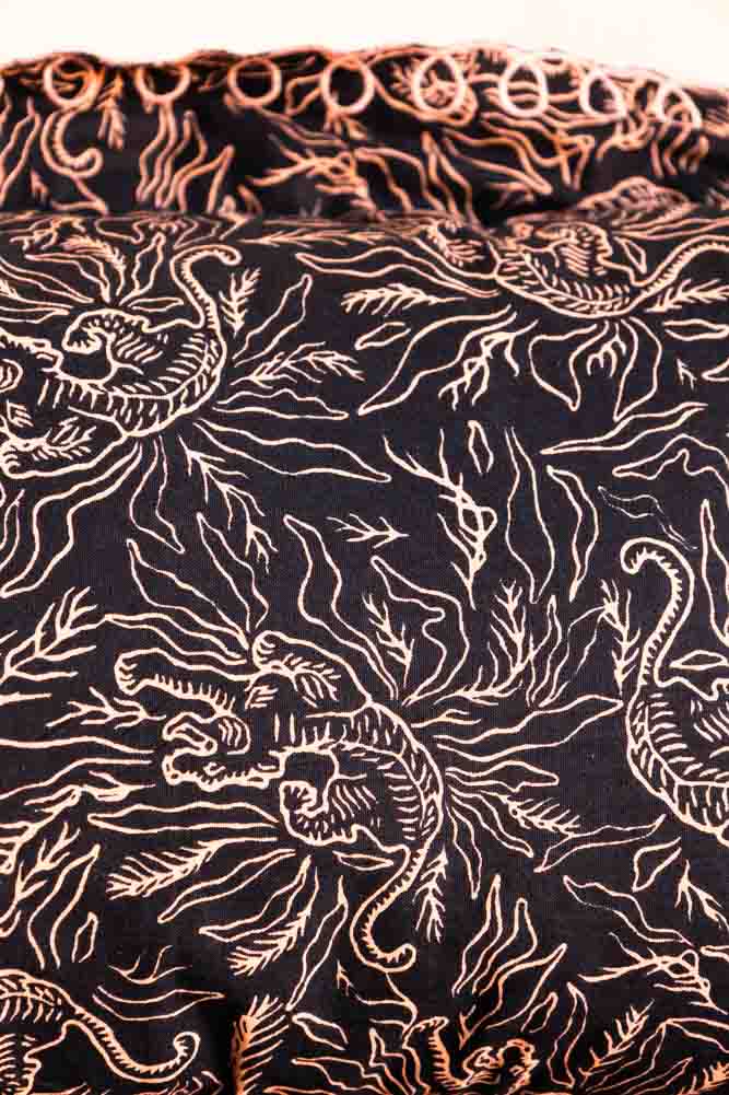 Black & Pink Tiger Cushion With Pretty Scalloped Edge