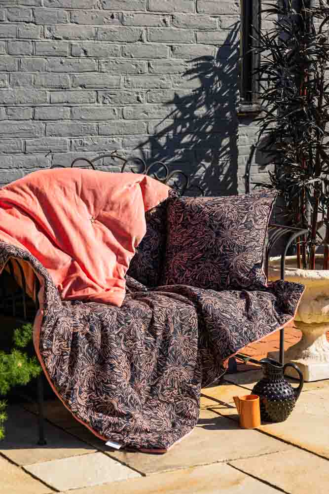 Black & Pink Velvet Tiger Reversible Quilt