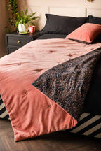 Black & Pink Velvet Tiger Reversible Quilt