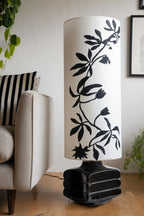 Black & White Floral Silhouette Floor Lamp