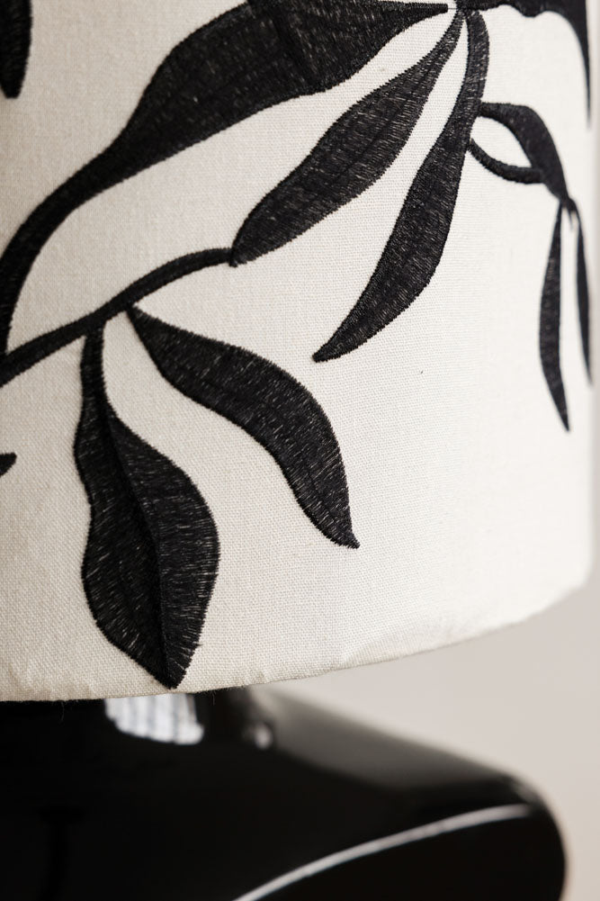 Black & White Floral Silhouette Floor Lamp