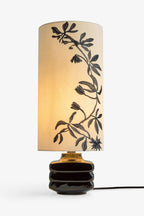 Black & White Floral Silhouette Table Lamp