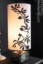 Black & White Floral Silhouette Table Lamp