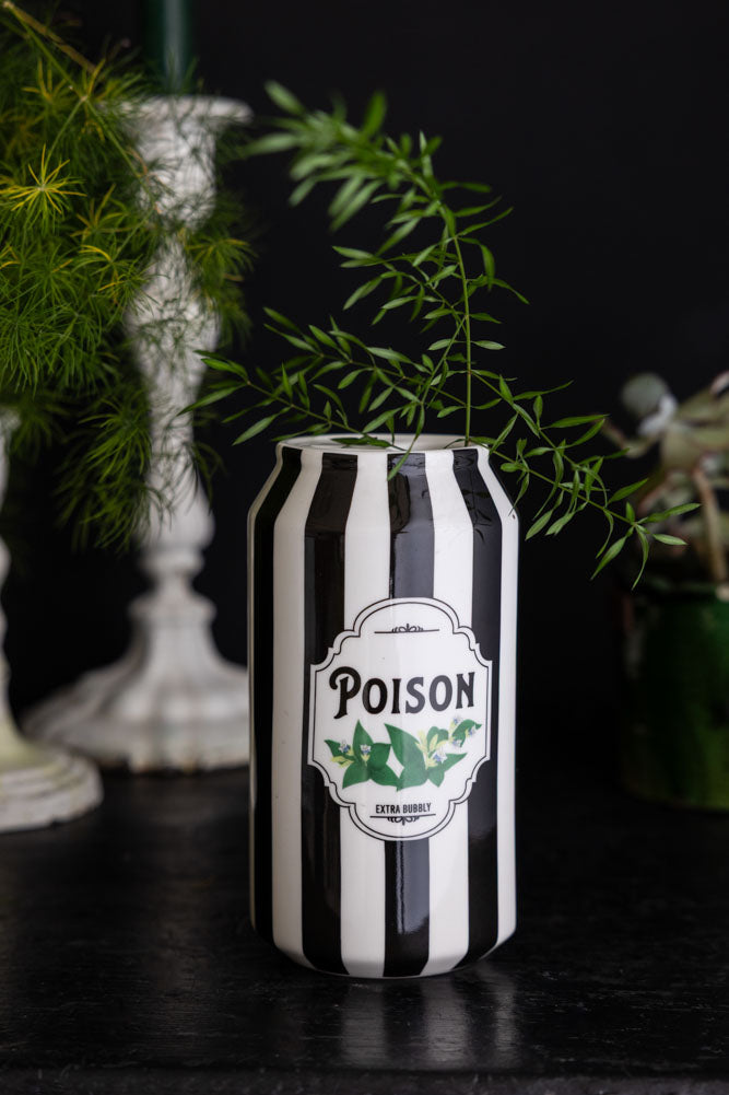 Black & White Stripe Poison Can Display Ornament