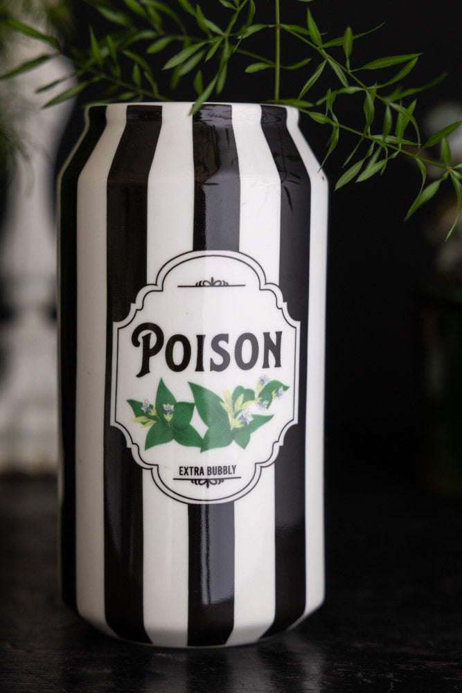 Black & White Stripe Poison Can Display Ornament