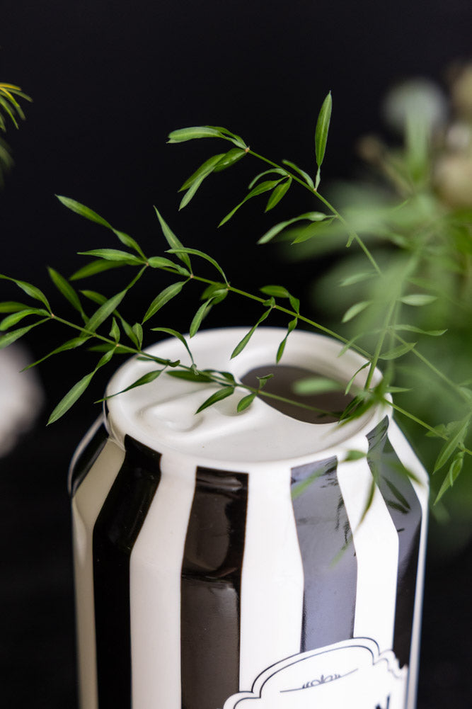 Black & White Stripe Poison Can Display Ornament