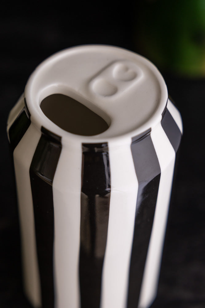 Black & White Stripe Poison Can Display Ornament