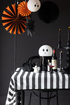 Black & White Striped Paper Tablecloth