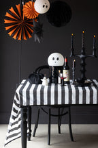 Black & White Striped Paper Tablecloth