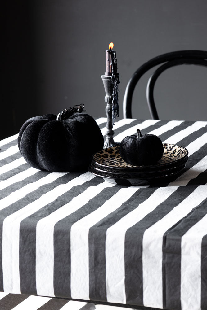 Black & White Striped Paper Tablecloth