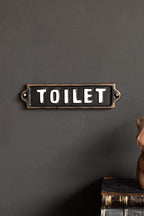 Black & White Toilet Door Hanging Sign
